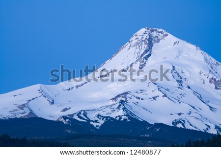 Blue Morning view of Mount hood at Dawn