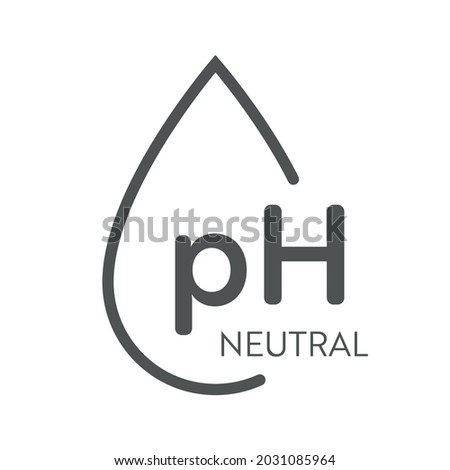 pH Value icon. Neutral balance infographic. Water drop symbol