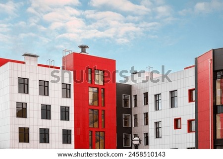 Similar – Image, Stock Photo Panel building facade with yellow roller