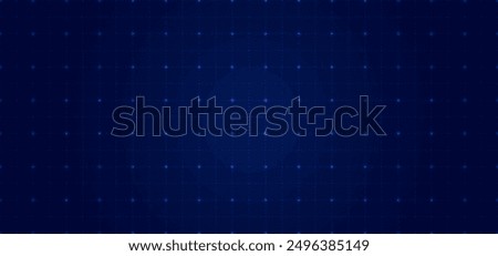 Coordinate grid background. Seamless blue, grid-like pattern with dots and lines creating geometric, digital design for high-tech, futuristic feel, suitable for technological and abstract themes