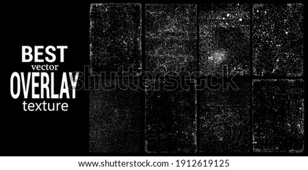 Overlays stamp texture with effect grunge, damage, old, concrete, spray effect and drop ink splashes. Best dirty grainy stamp. Different paint textures with background. Vector collection overlay ストックフォト © 