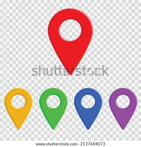 Map pointer icon location destination point design 3d Vector Illustration