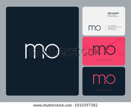 Letters M O, M & O joint logo icon with business card vector template. Foto stock © 