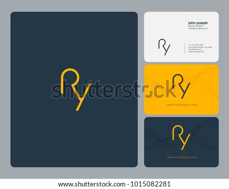 Letters R Y, R & Y joint logo icon with business card vector template.
 Stok fotoğraf © 