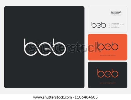 Letters BEB logo icon with business card vector template.