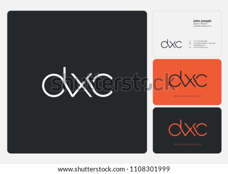 Letters DXC logo icon with business card vector template.