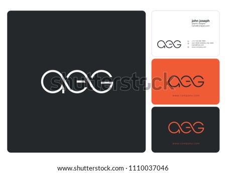 Letters AEG logo icon with business card vector template.