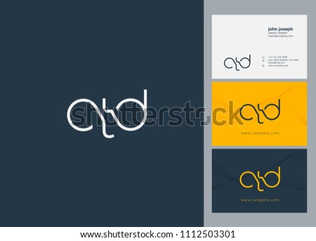 Letters CTD logo icon with business card vector template.
