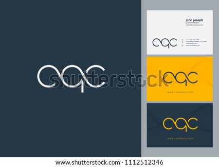 Letters CQC logo icon with business card vector template.

