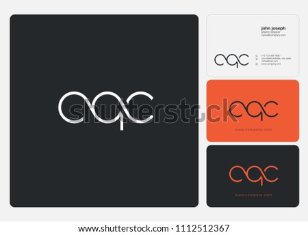 Letters CQC logo icon with business card vector template.

