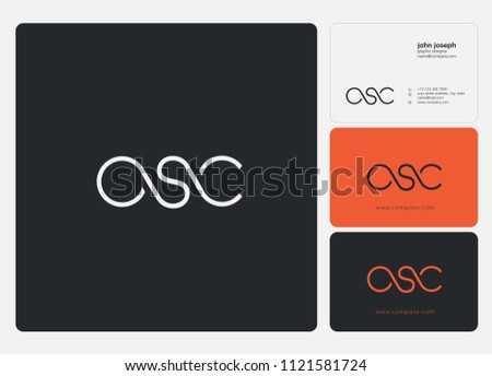 Letters OSC logo icon with business card vector template.
