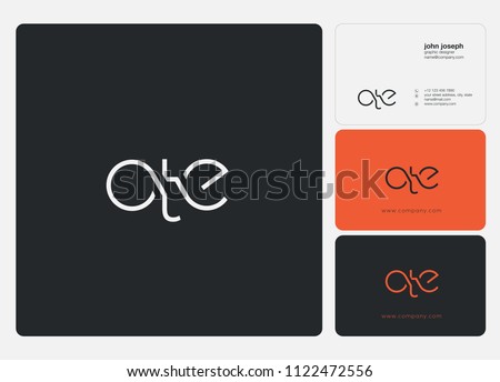 Letters OTE logo icon with business card vector template.