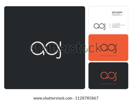 Letters AOJ logo icon with business card vector template.
 Foto stock © 