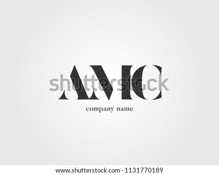 Letters AMC, A M C logo icon with business card vector template.
