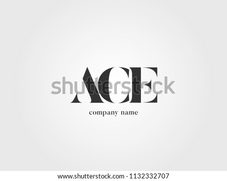 Letters ACE logo icon with business card vector template.
