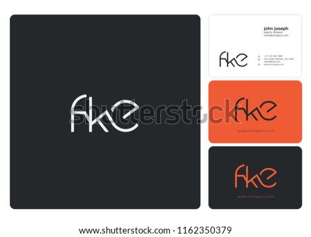 Letters FKE Joint logo icon with business card vector template. Stok fotoğraf © 