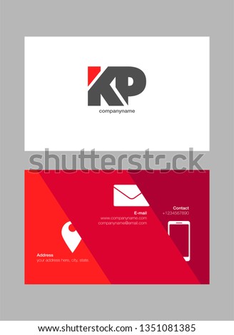 K & P letters Joint logo icon with business card vector template.
 Stock fotó © 