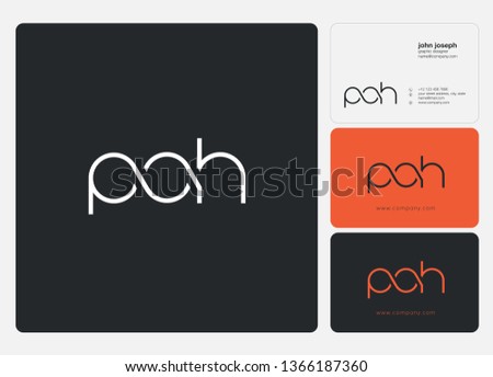 P O H Letters Joint logo icon and business card vector template. Foto stock © 