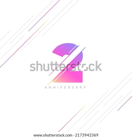 2nd  Anniversary Logo Design, Number 2 Icon Vector Template.