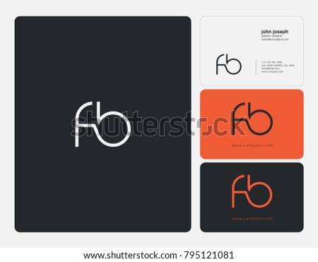 Letters F B, F&B joint logo icon with business card vector template.
 Stock fotó © 