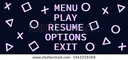 menu and interface playstation 5 in glitch effect game vector play station 