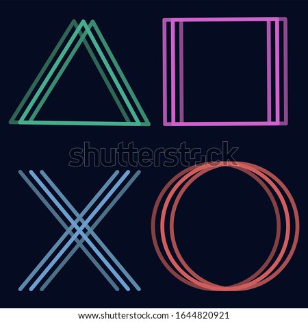 playstation cross triangle square circle design game symbols icons play station 5