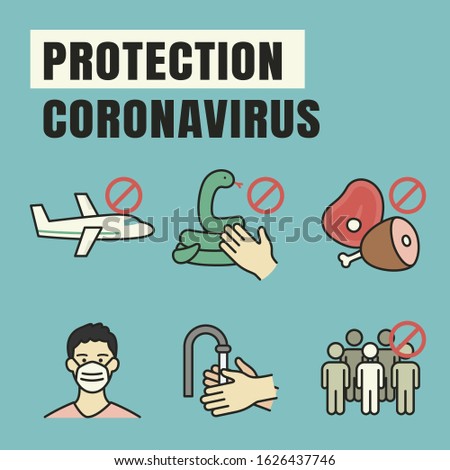 vector infographics elements showing how to protection coronavirus symptoms