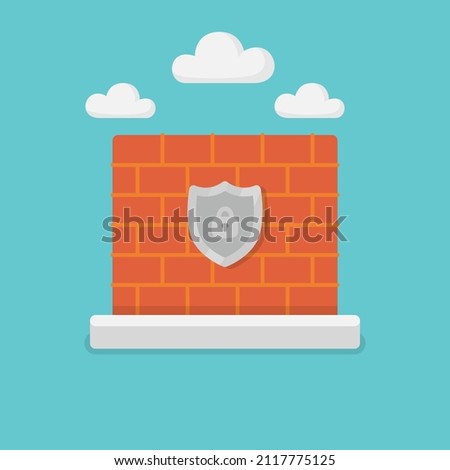 security firewall technology flat vector illustration