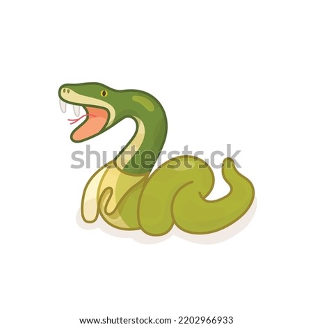 snake molt kawaii doodle flat cartoon vector illustration