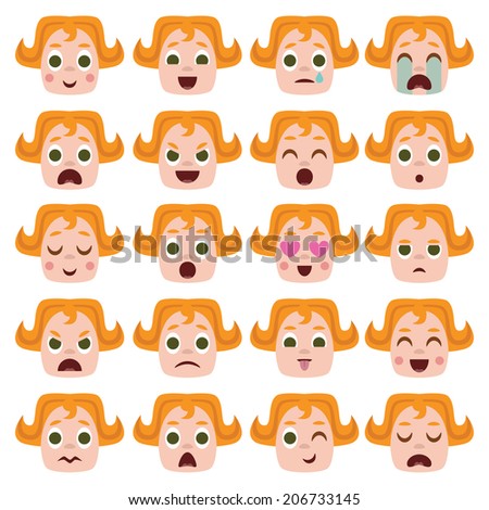 Vector illustration of various emotions
