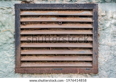 Similar – Image, Stock Photo Ventilation hatch on grey corrugated metal wall