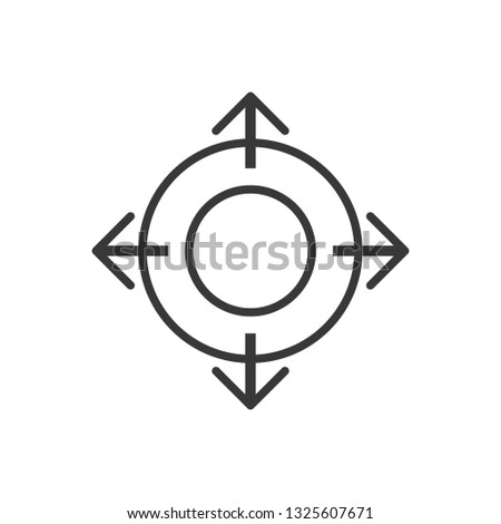 Four Arrows. Flat Vector Icon. Simple black symbol on white background