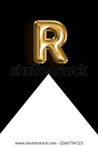 Alphabet R. Can be used for Happy birtday hanging. Golden Ballon Letter R in black background. Birtday decoration.happy birthday Alphabets Stock fotó © 