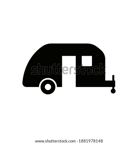 Camping trailer icon design template vector isolated