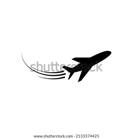 Plane take off icon design template vector isolated illustration