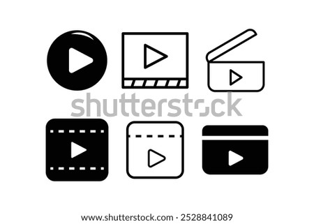 Video icon logo design template isolated illustration