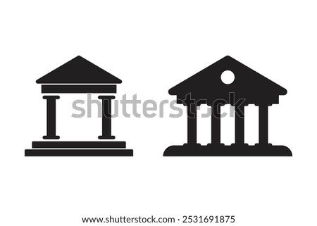 Courthouse icon logo design template isolated illustration