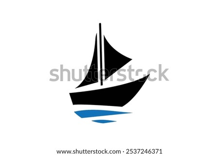 Sailing boat icon logo design template isolated illustration