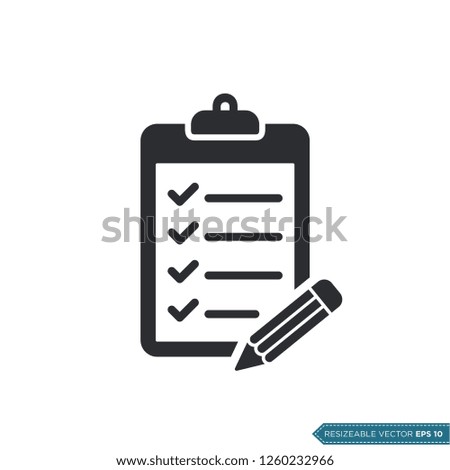 Pencil and Clipboard Icon Vector Template Illustration Design