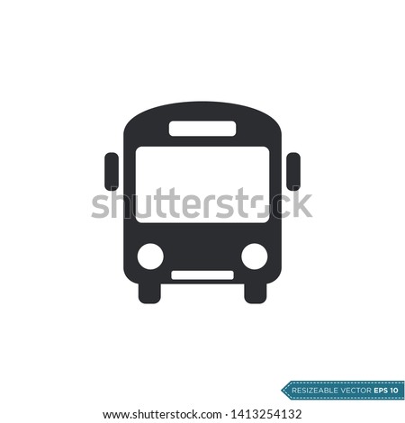 Bus Icon Vector Template Flat Design