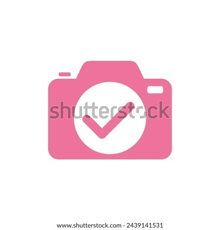 Camera Trendy Check mark Icon Vector Template Illustration Design