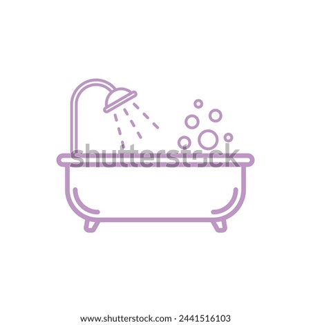 Bathtub Icon Vector Template Illustration Design