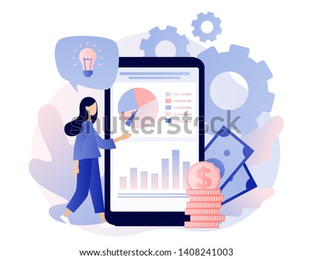 Business success. Flat cartoon style. Vector illustration