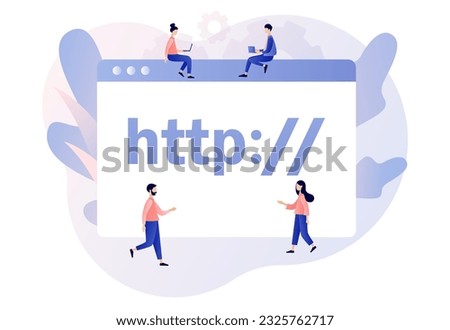 HTTP data web page. Hypertext Transfer Protocol concept. Internet communication protocol. Web browser. Modern flat cartoon style. Vector illustration on white background
