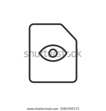 Files and Folders Eye Outline Simple Vector Icon