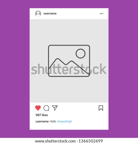 Instagram Post. Social Network Frame Vector Illustration
