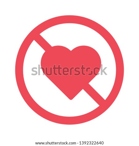 Cross On Heart Social Media Icon Isolated On White Background. Hide Like Symbol Modern Simple Vector Icon For Web Site Or Mobile App