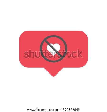 Cross On Heart Social Media Icon Isolated On White Background. Hide Like Symbol Modern Simple Vector Icon For Web Site Or Mobile App