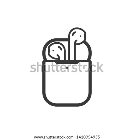 Airpods icon isolated on white background. Wireless symbol modern, simple, vector, icon for website design, mobile app, ui. Vector Illustration