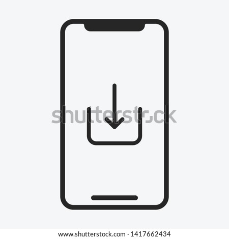 Smartphone icon isolated on background. Download symbol modern, simple, vector, icon for website design, mobile app, ui. Vector Illustration